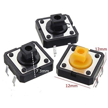 12X12X7.3mm Tactile Push Button Switch with cap [5pcs Pack]