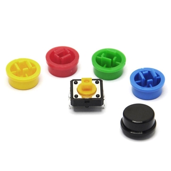 12X12X7.3mm Tactile Push Button Switch with cap [5pcs Pack]