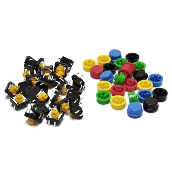 12X12X7.3mm Tactile Push Button Switch with cap [5pcs Pack]