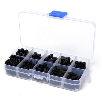 300pcs M3 nylon M-F Hex spacers screw nut assortment kit