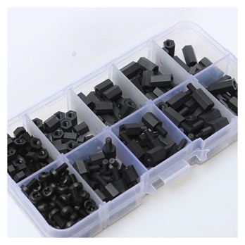 300pcs M3 nylon M-F Hex spacers screw nut assortment kit