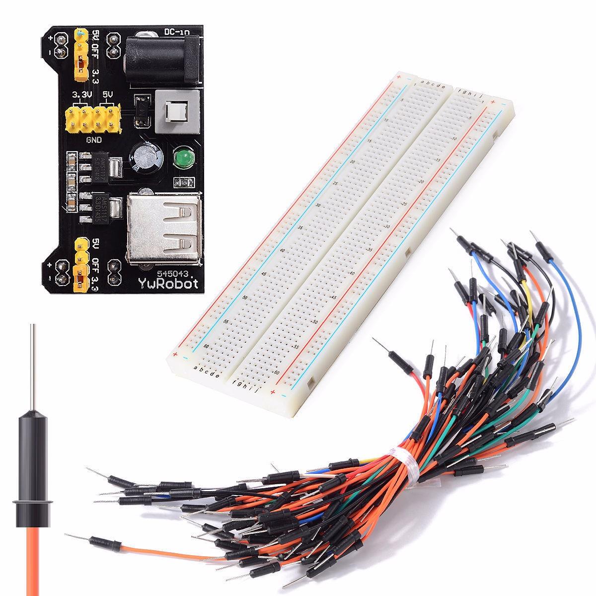 MB-102 830 point breadboard power supply model with jump wires kit