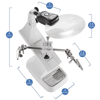 LED Light Helping Hands Magnifier Station