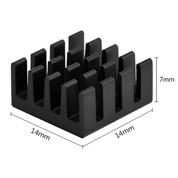 Black Aluminum Heatsink Cooler Cooling Kit for Raspberry Pi 3, Pi 2, Pi Model B+