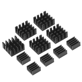 Black Aluminum Heatsink Cooler Cooling Kit for Raspberry Pi 3, Pi 2, Pi Model B+