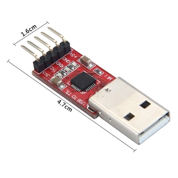 USB 2.0 To TTL UART 5Pin Module Serial Converter CP2102 - Red with Cable