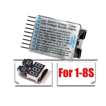 1-8s Lipo Digital Battery Voltage Tester with alarm