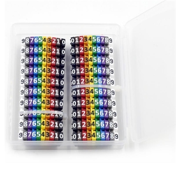 Plastic Number 0-9 Coded Cord Cable Organizer (Rainbow Color)