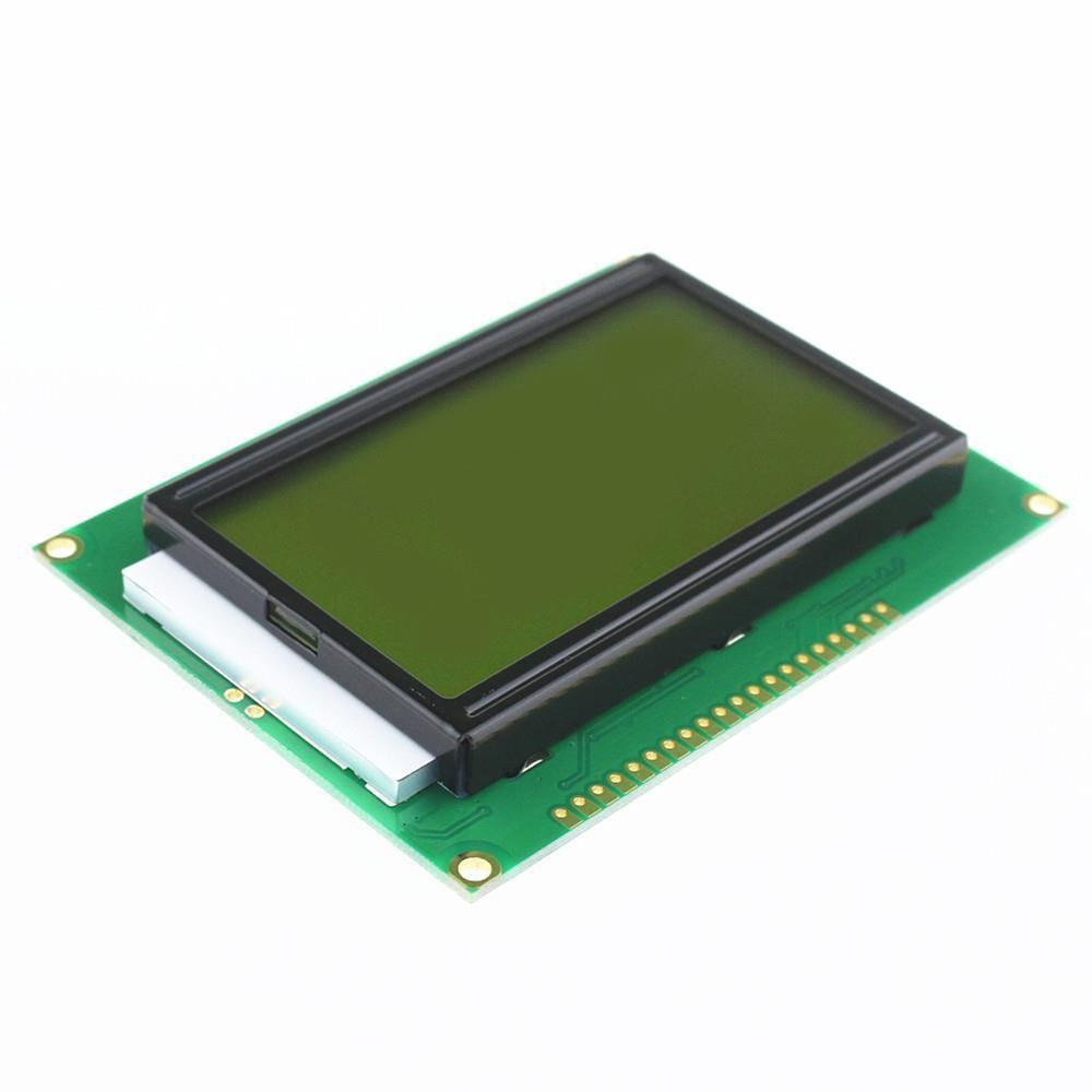 128X64 LCD Display Module Yellow Green Backlight without I2C Adatper
