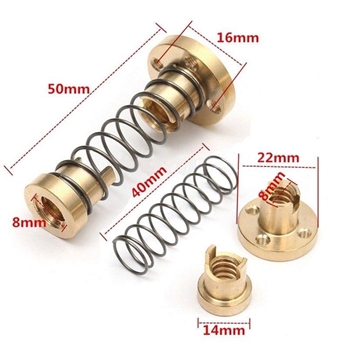 T8 Anti backlash Spring Load Nut Elimination Gap for 8mm Threaded Rod Lead Screw