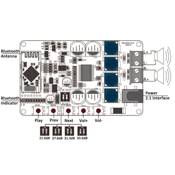 TDA7492P Bluetooth 4.0 Audio Receiver Digital Amplifier Board