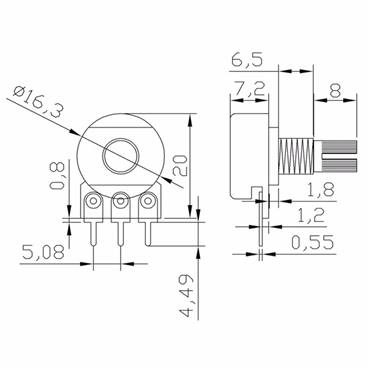 1K~1M Linear Rotary Potentiometers Pots