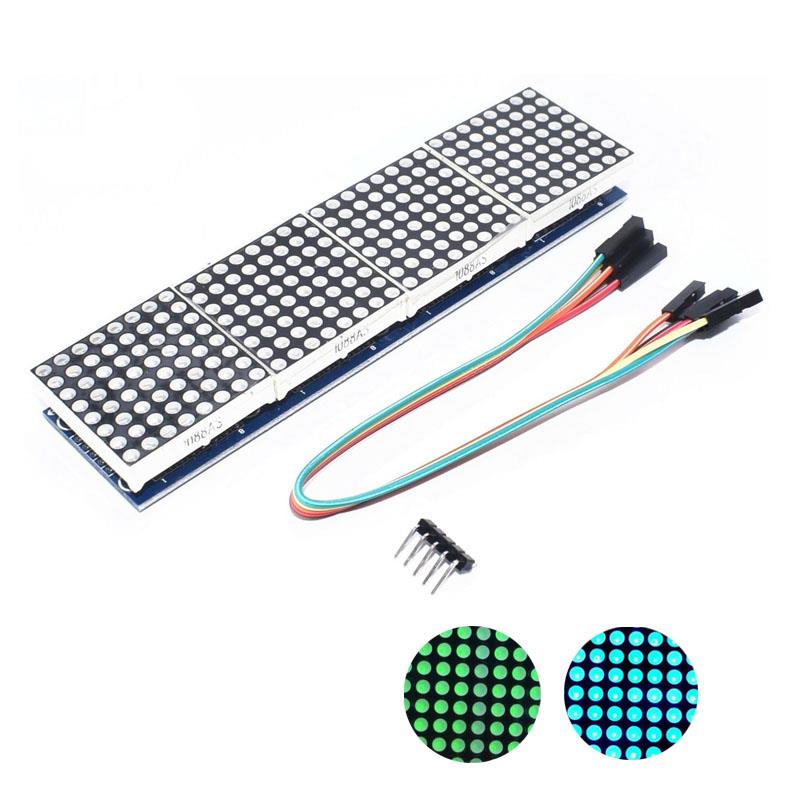MAX7219 Dot Matrix Module For Arduino Microcontroller 4 In 1 Display [GREEN or BLUE]