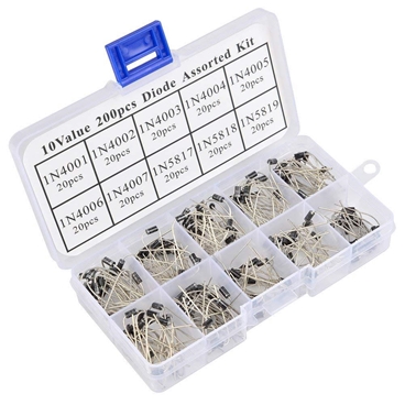 200pcs 10 Value Rectifier Diode 1N4001~1N5819 Zener Diode Assortment Kit