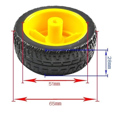 65mm Arduino Plastic Tire Wheel for DIY Robot Smart Car Robot