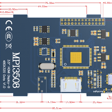 3.5 inch Monitor 480x320 Resolution for Raspberry Pi Model (MPI3508)