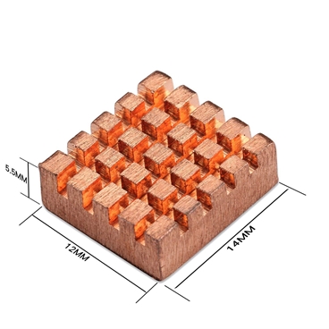 13X12X5.5mm Copper Heat Sink with Back Tape