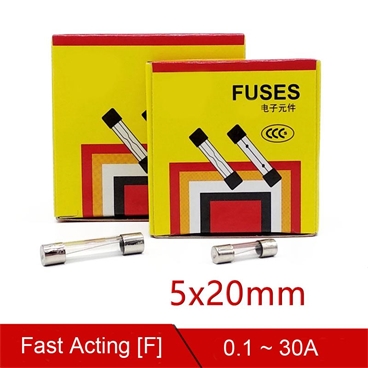 5X20MM Fast-Blow Fuse 250V Glass Fuse Fast Acting Fuse