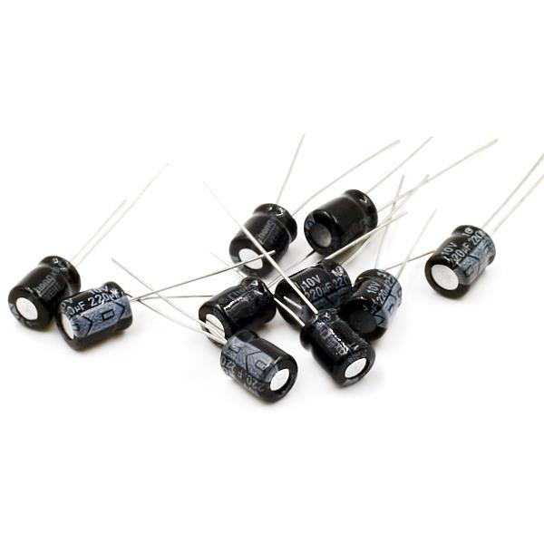 220μF 10V Aluminum Electrolytic Capacitors 220uF[25pcs pack]