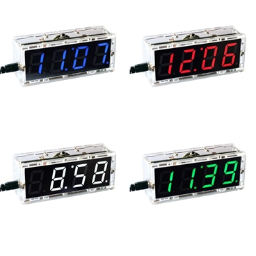 Compact 4-digit Digital LED Talking Clock DIY Kit