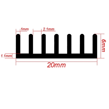 100X20X6mm Aluminum Cooling Heatsink [2pcs Pack]