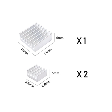 3pcs Raspberry Pi Heatsink Set