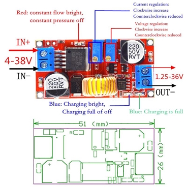 XL4015 5A DC-DC CC CV Lithium Battery Step Down Charger Module