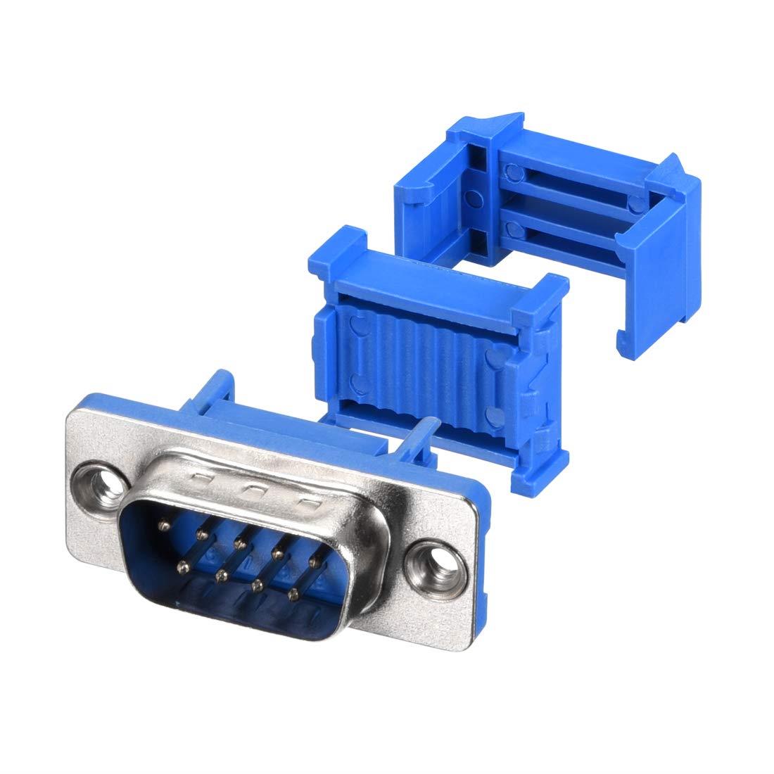 DB9 Male IDC Type Crimp Connector for Flat Cable [2pcs Pack]