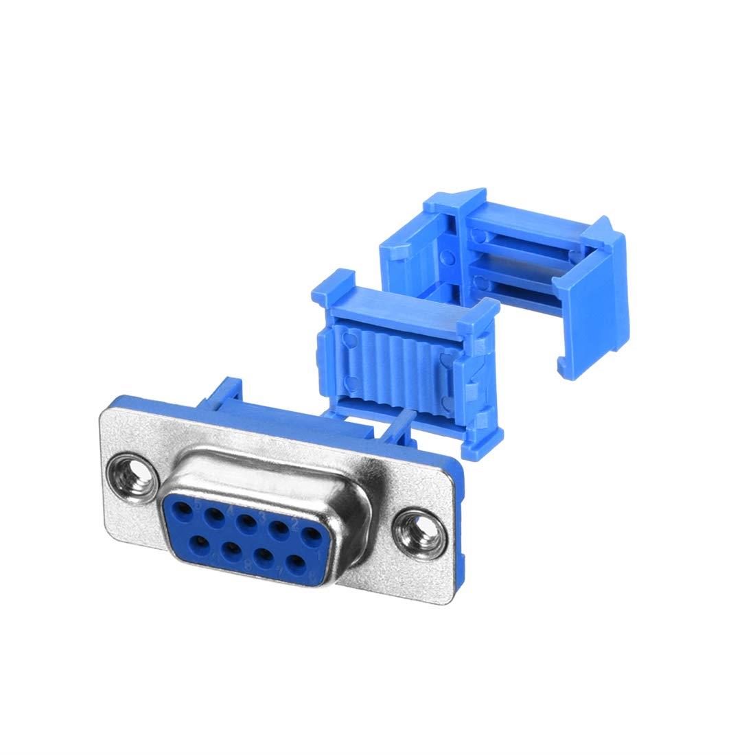 DB9 Female IDC Type Crimp Connector for Flat Cable [2pcs Pack]