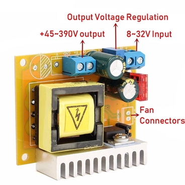 High Voltage DC-DC Boost Converter 45~390V ZVS Single Output Boost Module