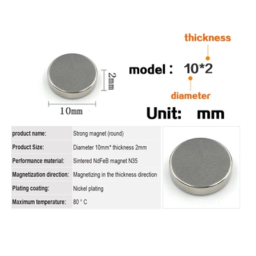 Strong Round 10X2mm Magnets [5pcs Pack]