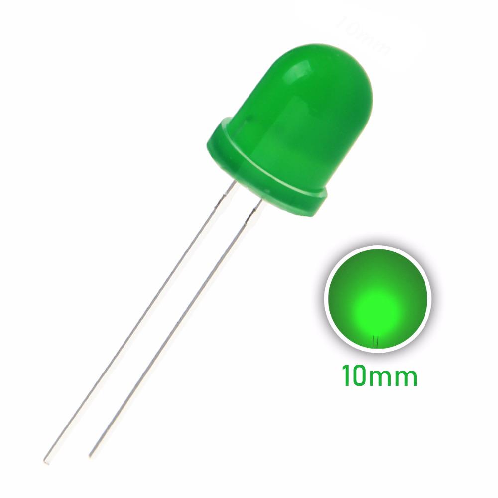 10mm LED Diode Green Diffused Light [10pcs Pack]