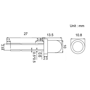 10mm LED Diode Red Diffused Light [10pcs Pack]