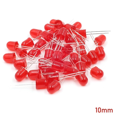 10mm LED Diode Red Diffused Light [10pcs Pack]