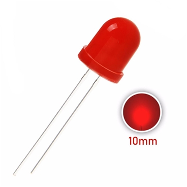 10mm LED Diode Red Diffused Light [10pcs Pack]