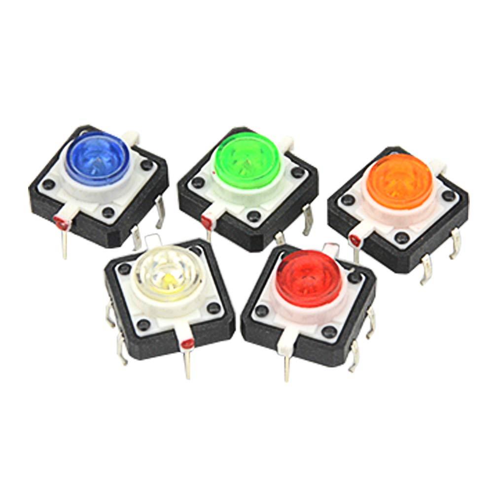 12mm Through Hole Micro Push Button Tactile Momentary Switch With LED