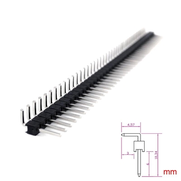 1X40Pin 2.54mm Male Right Angle Header