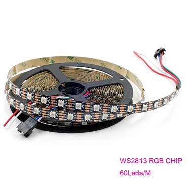 DC5V WS2813 RGB 60leds/M individually led pixel strip Black or White PCB [IP20, 5Meters]