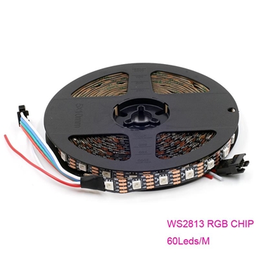 DC5V WS2813 RGB 60leds/M individually led pixel strip Black or White PCB [IP20, 5Meters]