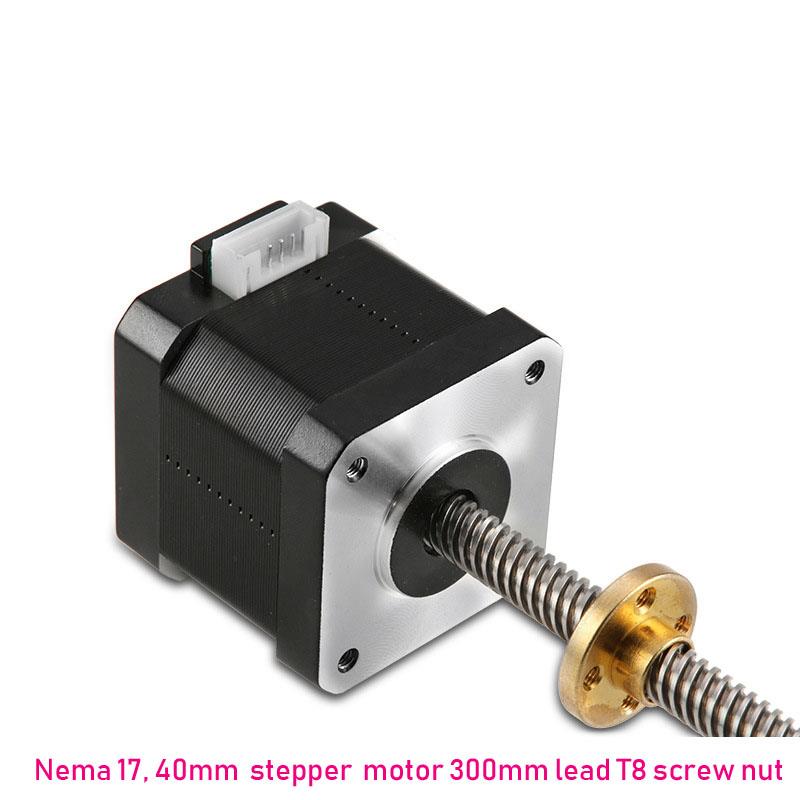 Nema17 Stepper Motor With 300mm Stainless Steel Lead Screw T8 Nut For 3D Printer CNC Part