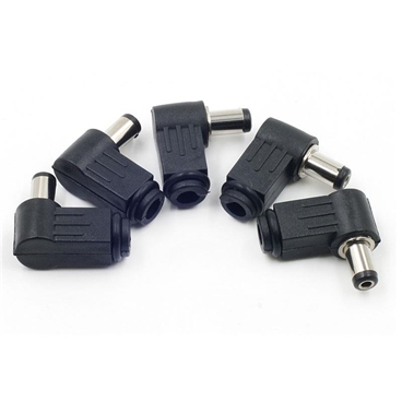 5.5/2.1mm, 5.5/2.5mm DC Male Right Angle Jack Soldering Connector [5pcs Pack]