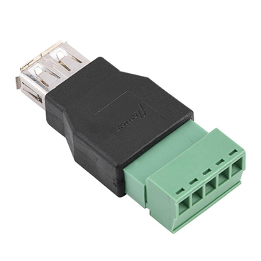 USB 2.0 Type A Female to 5 Pin Screw with Shield Terminal Plug Adapter Connector Converter