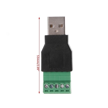 USB 2.0 Type A Male to 5 Pin Screw with Shield Terminal Plug Adapter Connector Converter