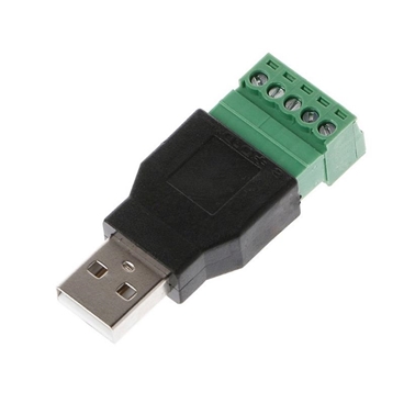 USB 2.0 Type A Male to 5 Pin Screw with Shield Terminal Plug Adapter Connector Converter
