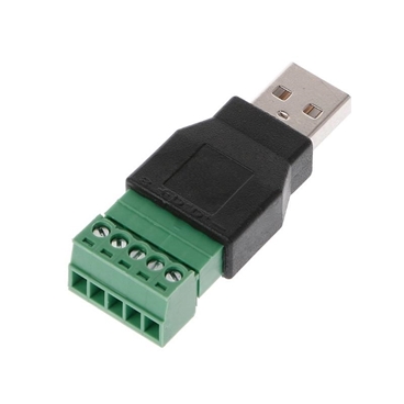 USB 2.0 Type A Male to 5 Pin Screw with Shield Terminal Plug Adapter Connector Converter