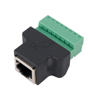 RJ45 Female To 8 Pin Screw Term Block Terminal Connector