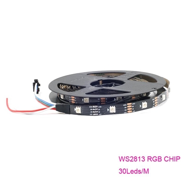 DC5V WS2813 30leds/M individually led pixel strip Black or White PCB [IP20, 5Meters]