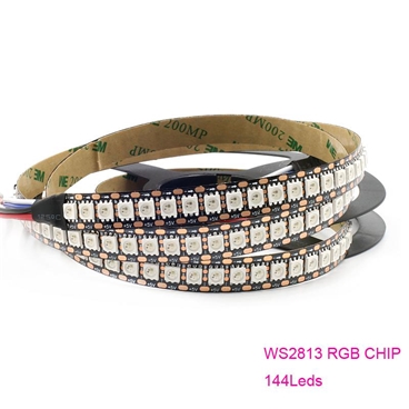 DC5V WS2813 144leds individually led pixel strip Black or White PCB [IP20, 1Meter]
