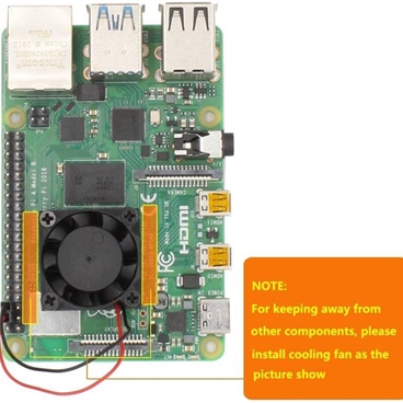 Single Cooling Fan & Heatsinks for Raspberry Pi 4