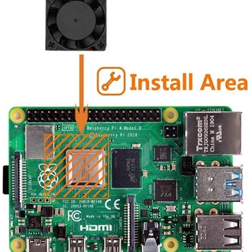 Single Cooling Fan & Heatsinks for Raspberry Pi 4